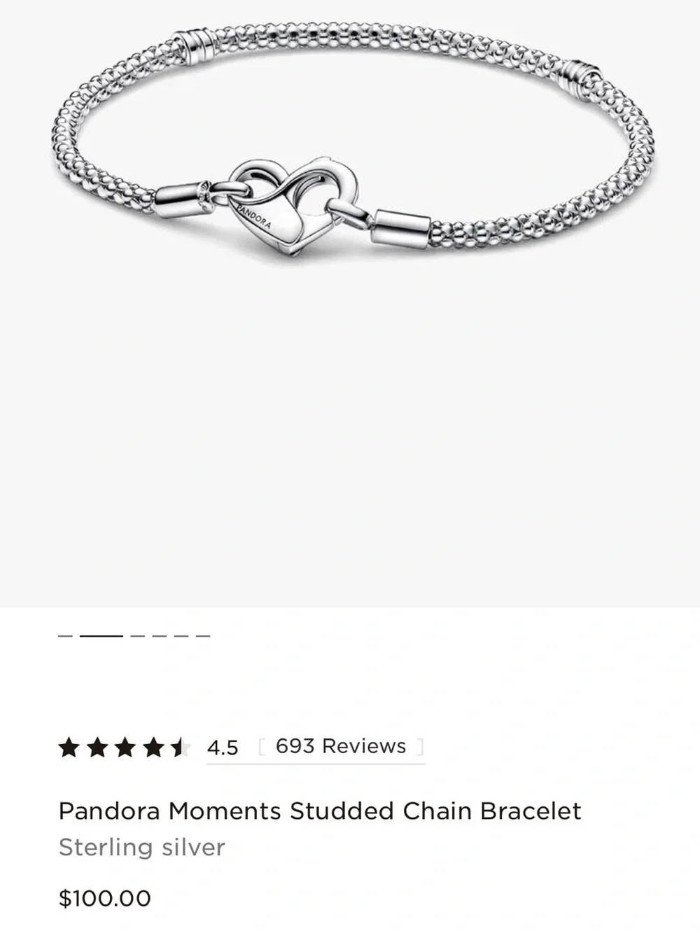 Pandora Pandora Moments Studded Chain Bracelet